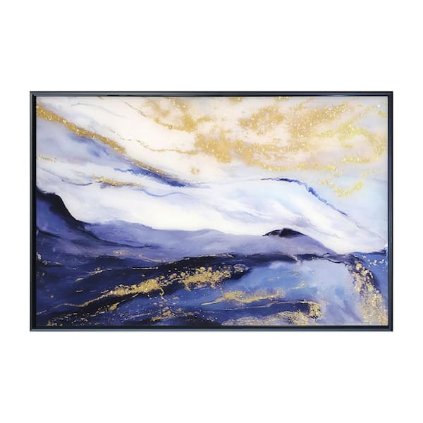 Unbranded "Ocean Sunset " Glass Framed Wall Decorate Art Print 36 in. x 24 in.