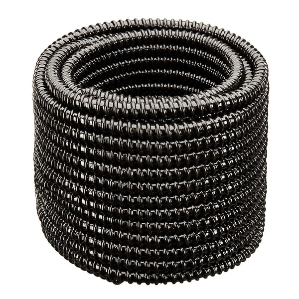 HYDROMAXX 1 in. Dia x 25 ft. UL Sizing Black Non Kink, Corrugated, Flexible PVC Pond Tubing