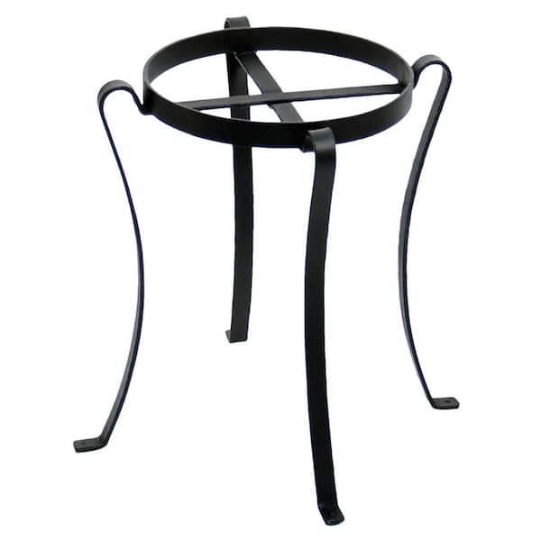 Large Iron Indoor Outdoor Patio Flowerpot Plant Stand (18 in. Tall) Black Powder Coat Finish
