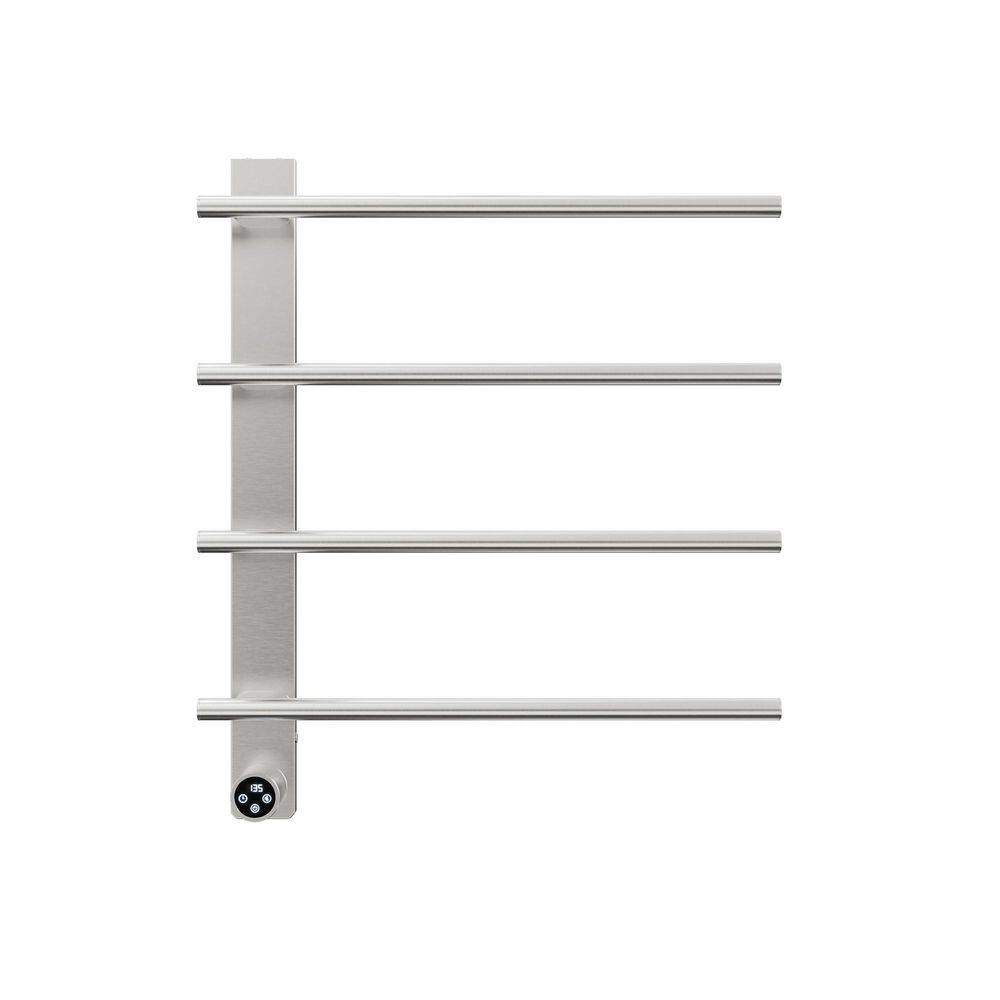 4-Bar Wall Mount Electric Bathroom Towel Warmer with Timer Plug-In & Hardwire Drying Rack Towel Heater in Brushed Nickel price history on PriceWatchPro