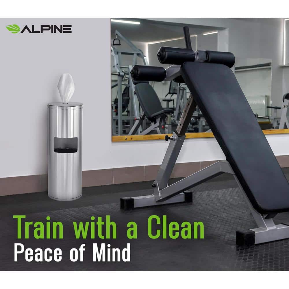 Stainless Steel Floor-Standing Wet Wipe Dispenser with Trash Can