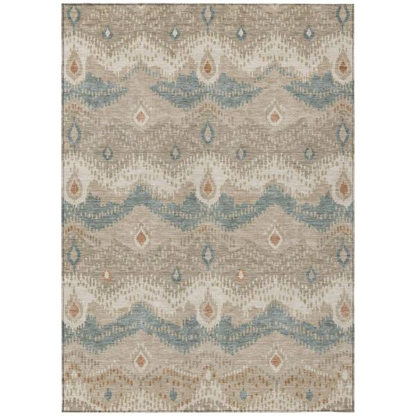 Chantille Machine Washable Indoor/Outdoor Abstract ACN3074 Putty 3 ft. x 5 ft. Area Rug