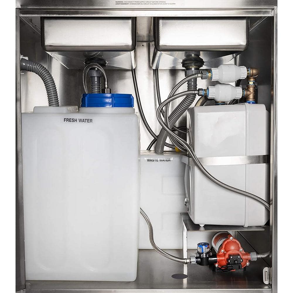 32'' Stainless Steel Freestanding Triple Basin Utility Sink