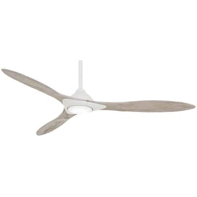 Sleek 60 in. Integrated LED Indoor Flat White Smart Ceiling Fan with Light with Remote Control