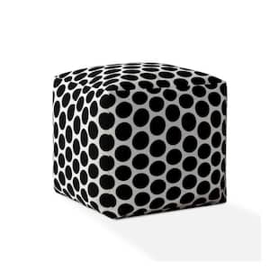 Charlie Black Cotton Square Pouf Cover Only