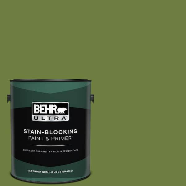 BEHR ULTRA 1 gal. #410D-6 Moss Landing Semi-Gloss Enamel Exterior Paint & Primer