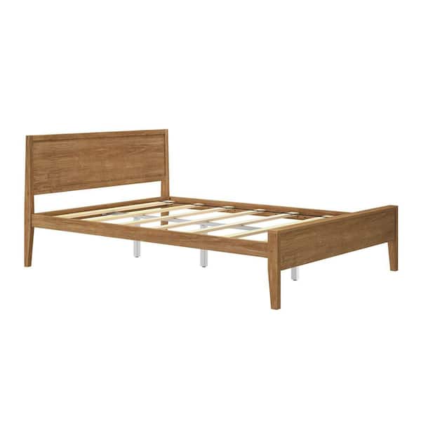 Max &amp; Lily Brown Solid Wood Frame Queen Panel Bed PB181102-007