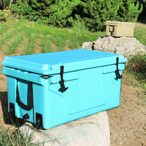 65QT Camping Ice Cooler Box Beer Box Outdoor Fishing Cooler - On
