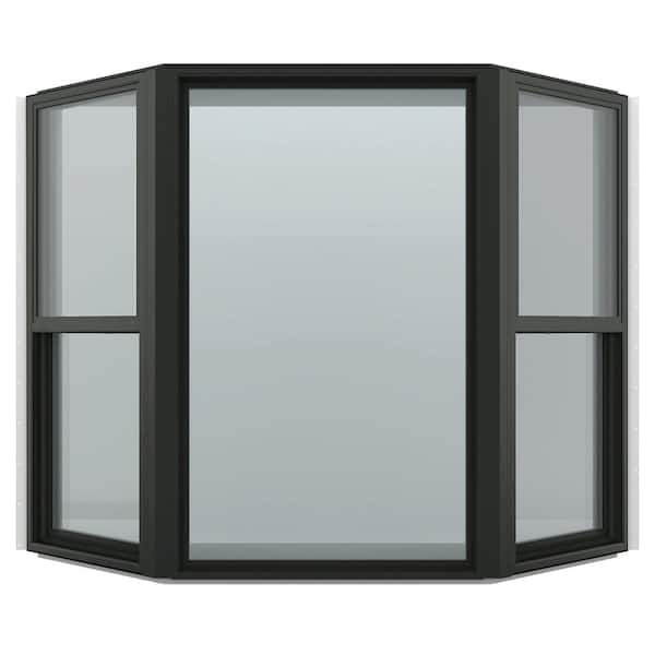 JELD-WEN 74 in. x 43 in. V-4500 Series Bronze FiniShield Vinyl Bay Window