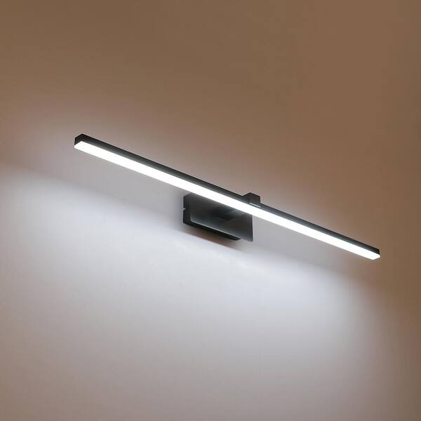 HUOKU NIMBUS 1-Light 23.8 in. W Black Integrated LED Vanity