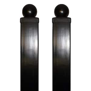 8 ft. x 3.5 in. x 3.5 in. Steel Gate Post for Dual Swing Driveway Gates (Set of 2)