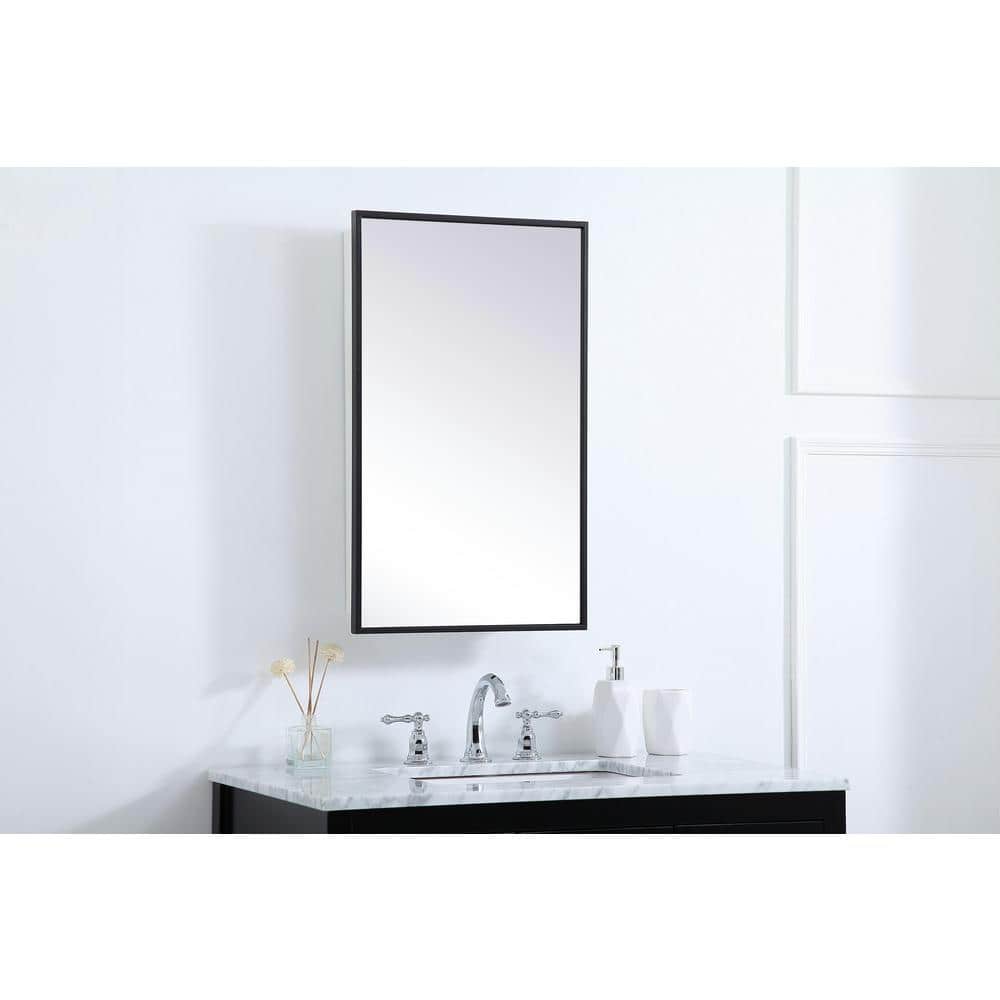 Wyn Black Minimalist Medicine Cabinet with Chrome Steel Hardware