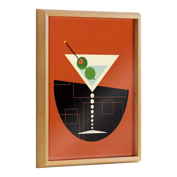 Kate and Laurel Blake "Martini" by Amber Leaders Designs Framed Glass Art Print 16 in. x 20 in.