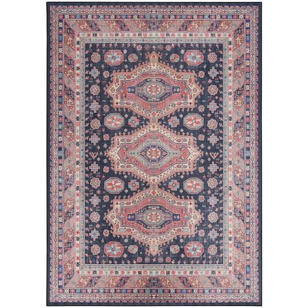 Nourison Vintage Home Navy 5 ft. x 7 ft. Medallion Traditional Area Rug