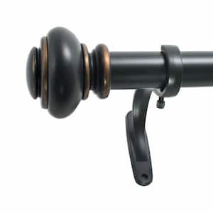 Urn 36 in. - 72 in. Adjustable Curtain Rod 1 in. in Antique Bronze with Finial