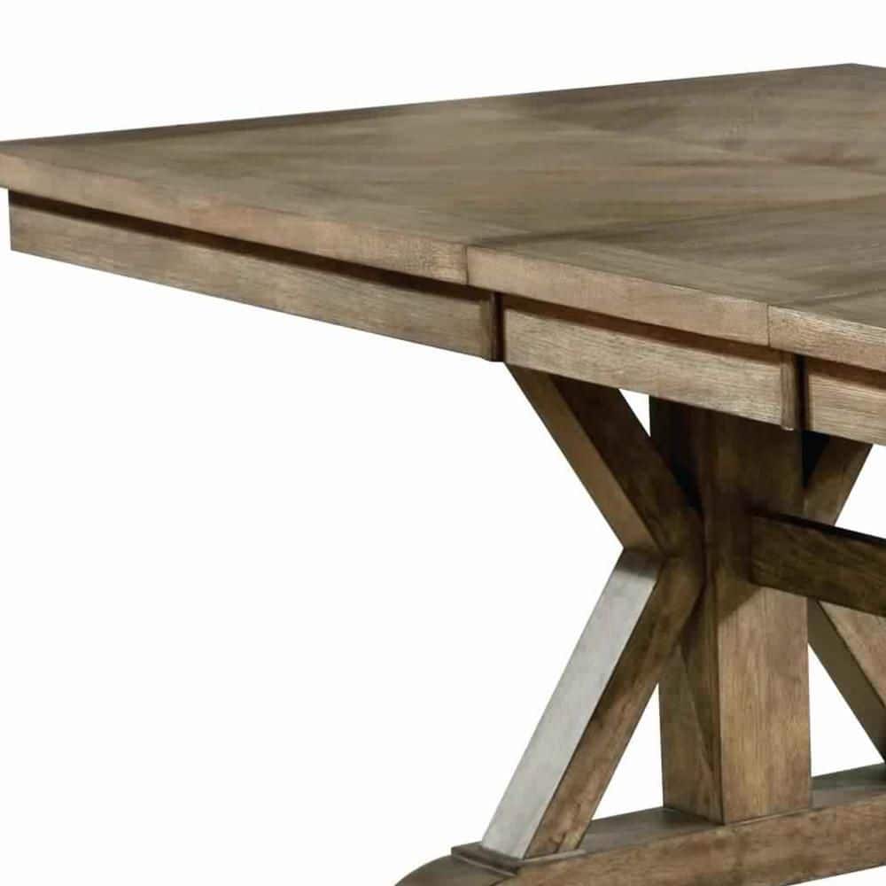 Transitional Brown Wooden Extendable Dining Table, 90"x42"