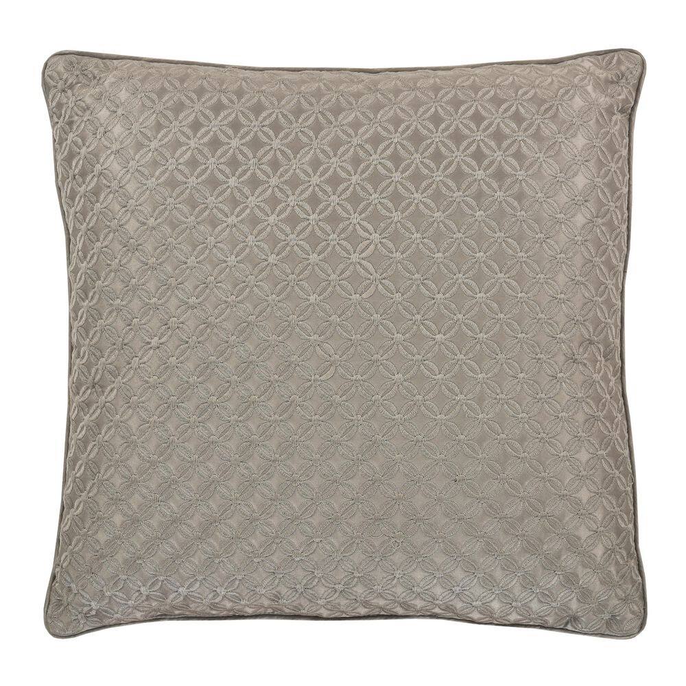 Lincoln Taupe Polyester 16 in. x 16 in. Square Decorative Throw Pillow