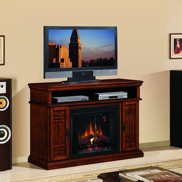 Charmglow 55 in. Media Console Electric Fireplace in Walnut-DISCONTINUED