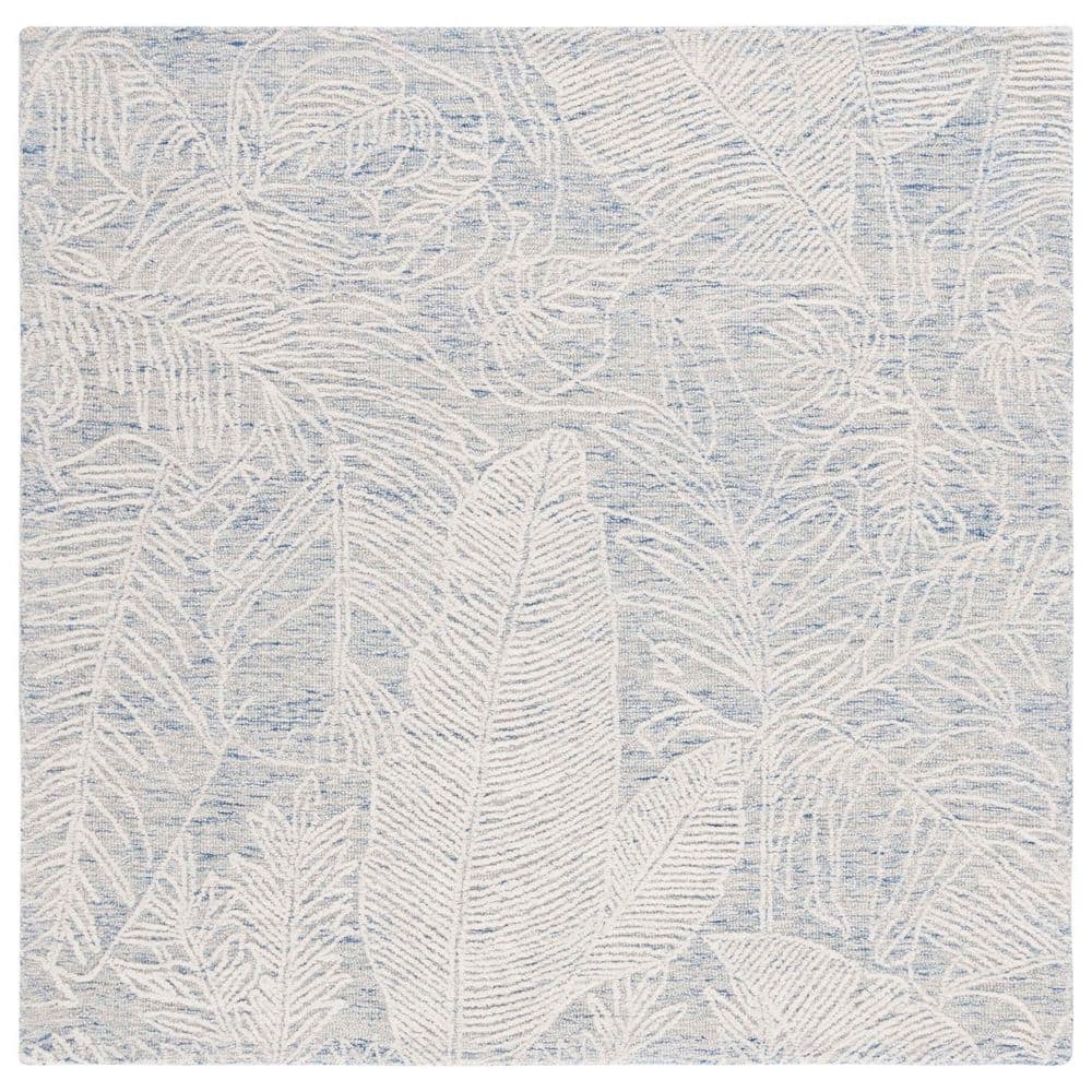 Metro 6 ft. x 6 ft. Blue/Ivory Distressed Floral Marle Square Area Rug price history on PriceWatchPro