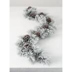 6 ft. Green Unlit Artificial Christmas Garland Snowy Pine