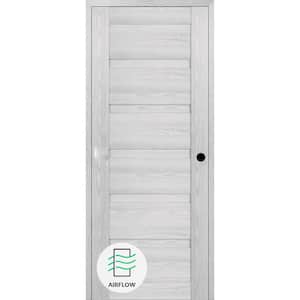 Louver DIY-friendly 32 in. W. x 96 in. Left-Hand Ribeira Ash Wood Composite Single Swing Interior Door