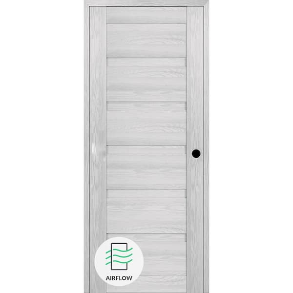 Belldinni Louver DIY-friendly 32 in. W. x 96 in. Left-Hand Ribeira Ash Wood Composite Single Swing Interior Door