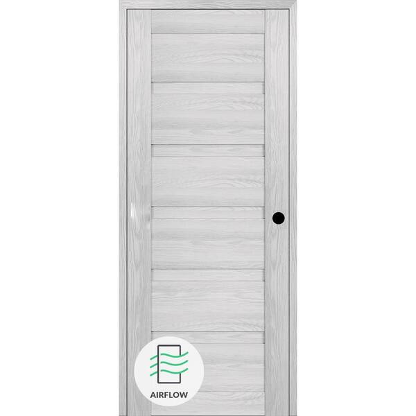Belldinni Louver DIY-friendly 28 in. W. x 96 in. Left-Hand Ribeira Ash Wood Composite Single Swing Interior Door
