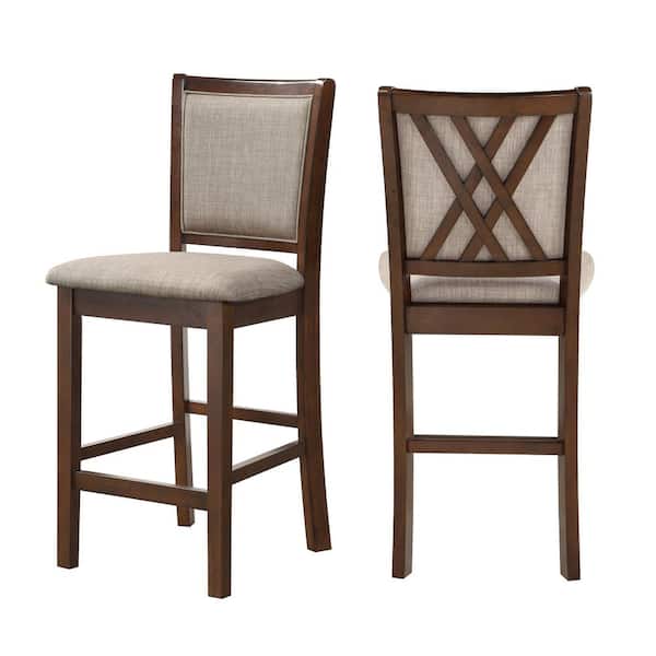 NEW CLASSIC HOME FURNISHINGS New Classic Furniture Amy Cherry Solid Wood Counter Chair (Set of 2)