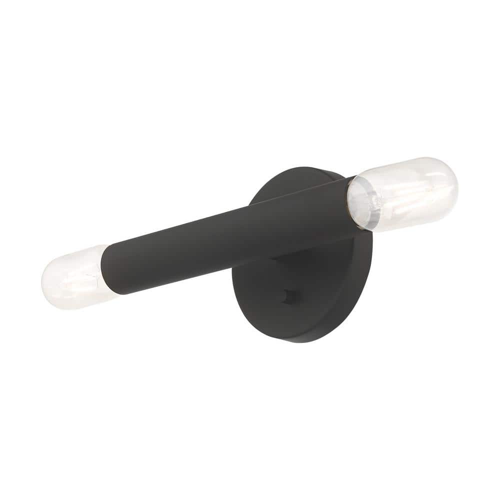 Copenhagen Dual-Light Black Steel ADA Wall Sconce