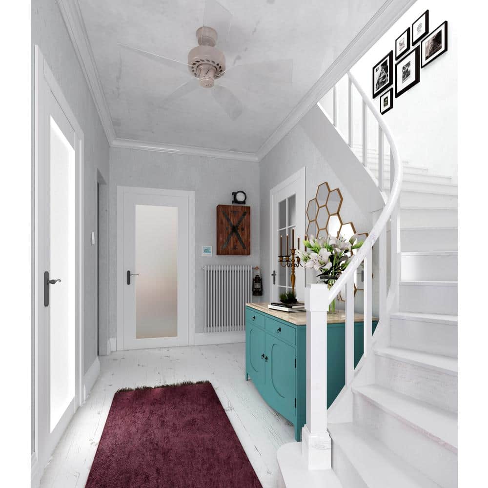Polar White Frosted Glass Interior Door Slab, 36" x 83"