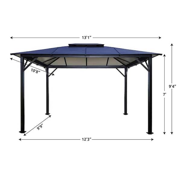 Durham 11 ft. x 13 ft. Aluminum Hard Top Gazebo with Mosquito Netting