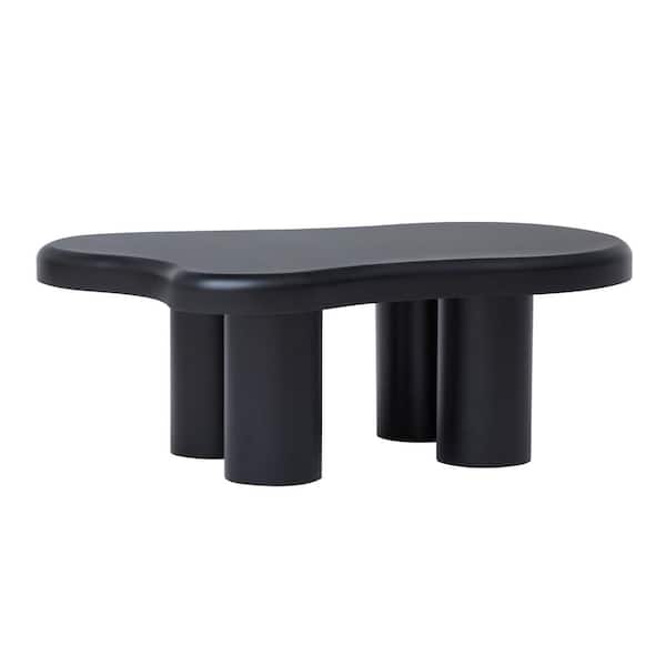 ATHMILE Black 39.37in.W Irregular Cloud Coffee Table/Tea Table