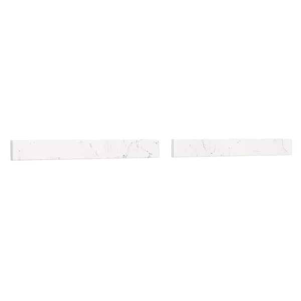Wyndham Collection 54 in. Cultured Marble Backsplash in Light-Vein Carrara