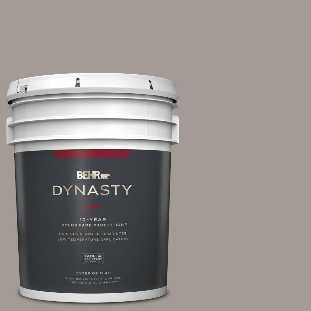BEHR DYNASTY 5 gal. PPU1815 Fashion Gray Flat Exterior StainBlocking Paint & Primer 465405