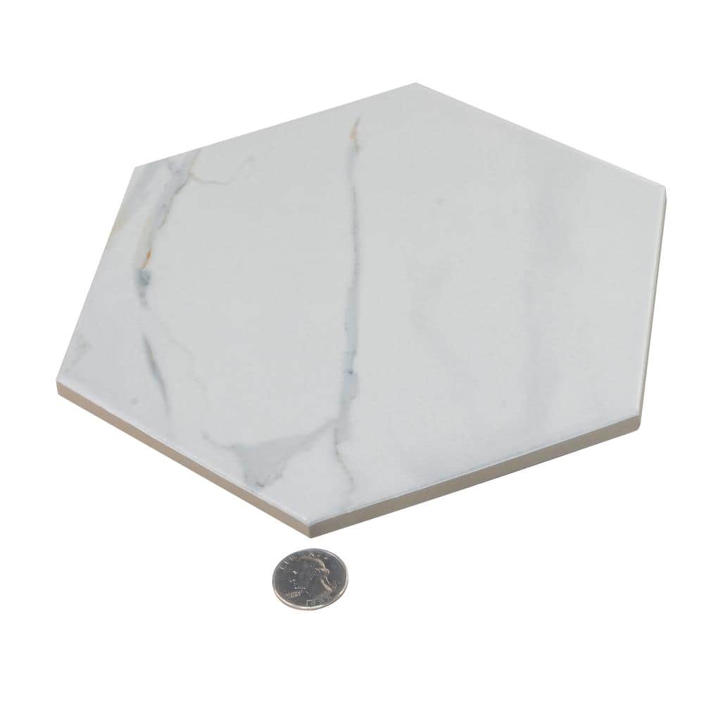 Splendor Matte White Porcelain Hexagon Tile for Wall and Floor
