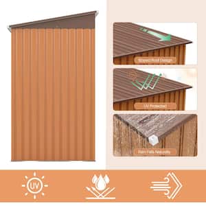 9.1 ft. W x 4.3 ft. D Outdoor Storage Shed, Metal Garden Tool Sheds with Sliding Door and Vents, Brown(39.13 sq. ft.)