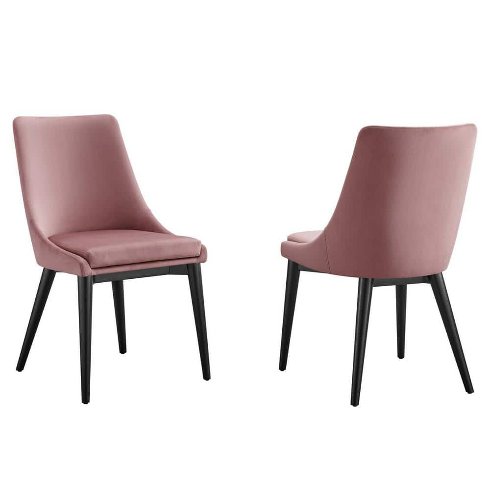 Viscount Accent Performance Velvet Dining Chairs - Set of 2 in Dusty Rose -  MODWAY, EEI-5816-DUS