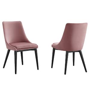 Viscount Accent Performance Velvet Dining Chairs - Set of 2 in Dusty Rose