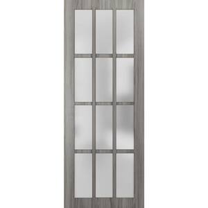 3312 36 in. x 96 in. 1 Panel No Bore Solid Core Frosted Glass Gray Finished Pine Wood Interior Door Slab