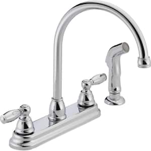 Apex 2-Handle Standard Kitchen Faucet with Side Sprayer in Chrome