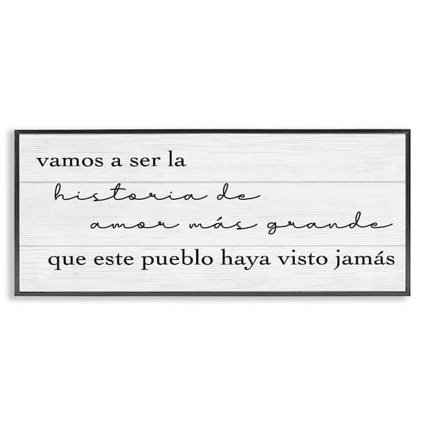 Stupell Industries Greatest Love Story by Lil' Rue Black Framed Typography Giclee Art Print 10 in. x 24 in.