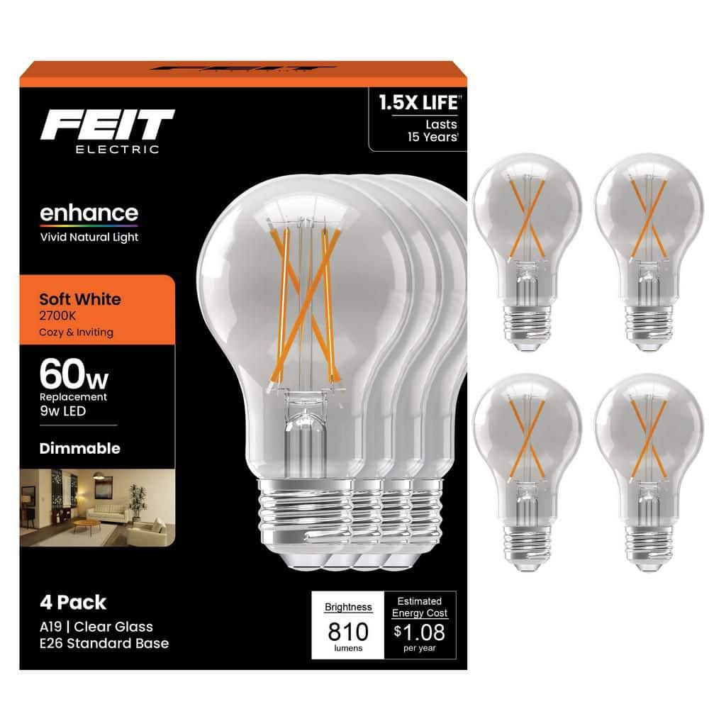 Feit Electric 60-Watt Equivalent A19 Dimmable Filament CEC 90+ CRI