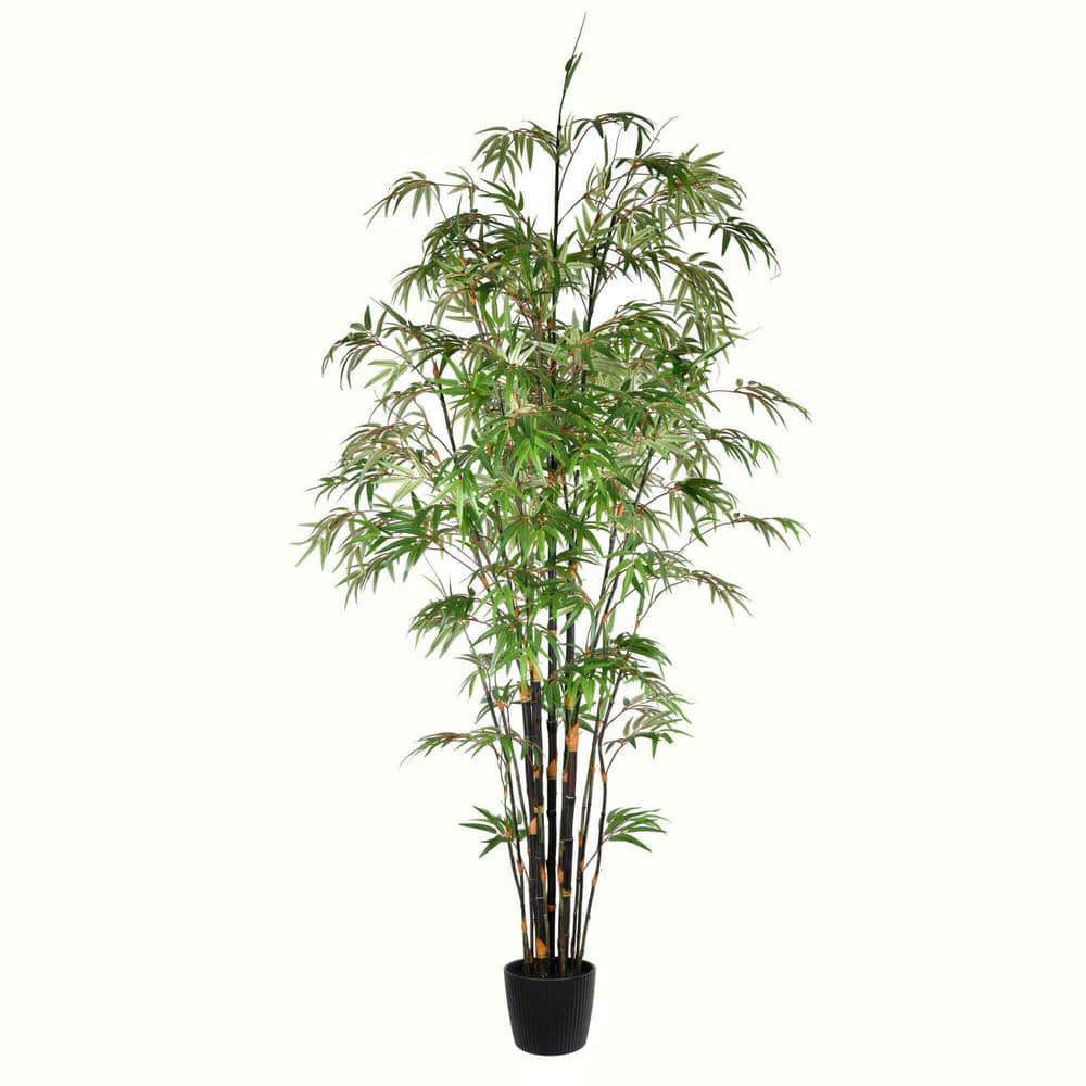 Vickerman 8 ft Artificial Potted Black Japanese Bamboo Tree