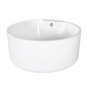 Aqua Eden 53 in. x 53 in. Acrylic Freestanding Soaking Bathtub in White with Drain