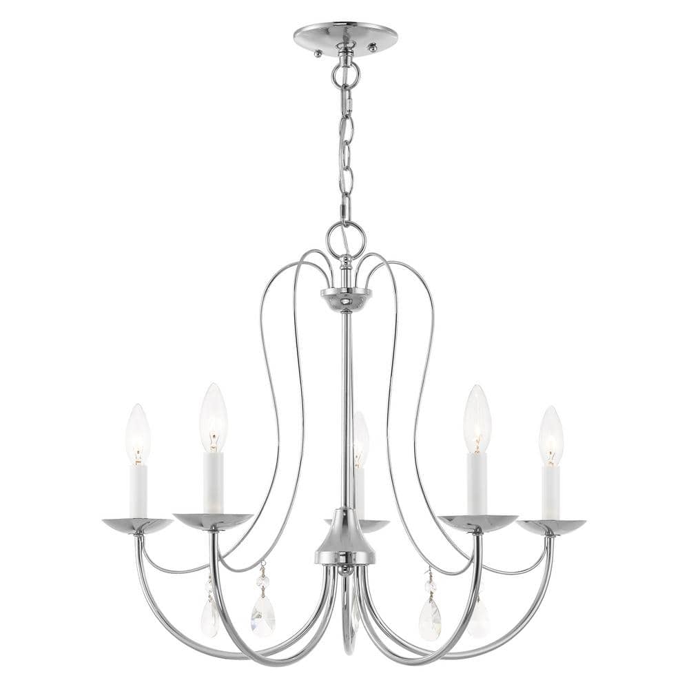 Mirabella 5-Light Polished Chrome Steel Chandelier