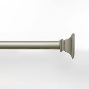 28 in. - 48 in. Adjustable Single Curtain Rod 5/8 in. Dia. in Silver with Flat Square finials