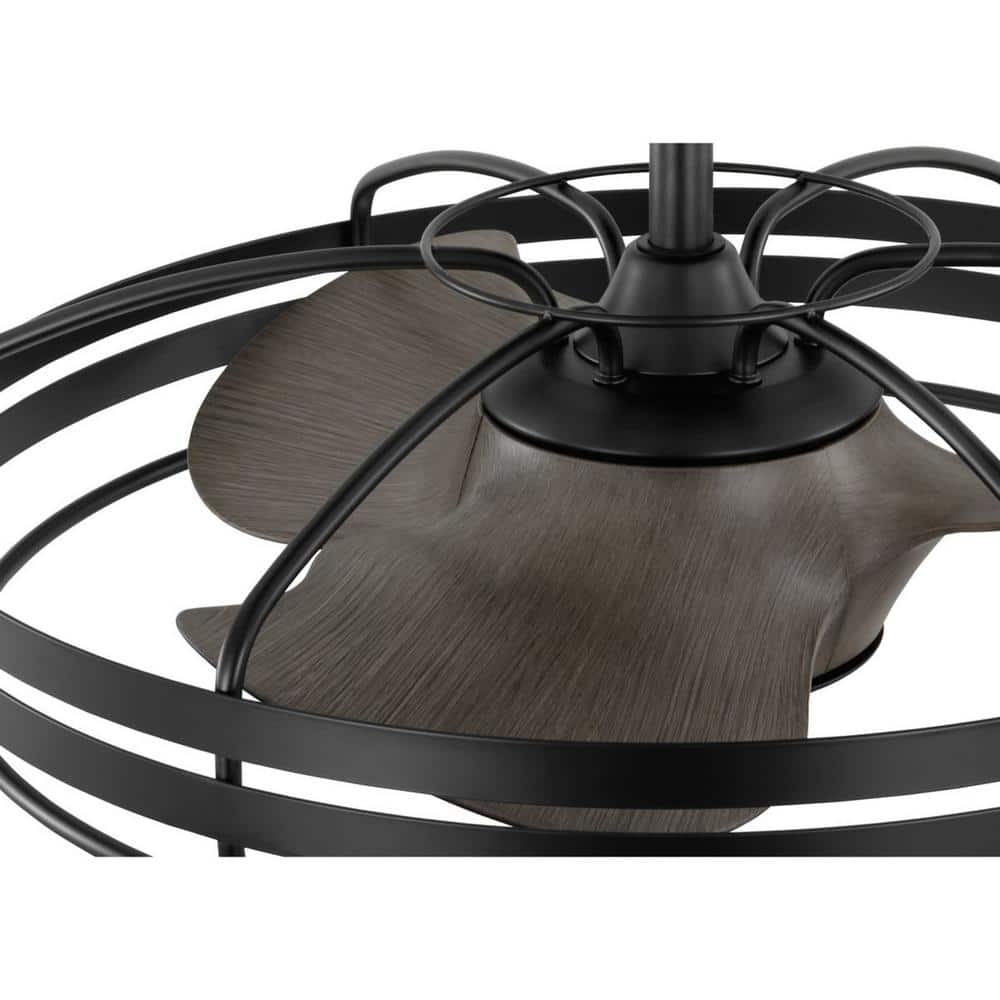 Matte Black 26" Industrial Chandelier Ceiling Fan with Remote