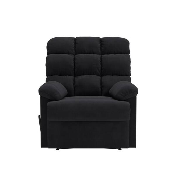 prolounger wall hugger recliner chair in black microfiber