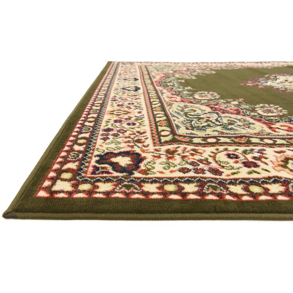 Amaya 6' x 9' Medallion Green Synthetic Easy Care Area Rug