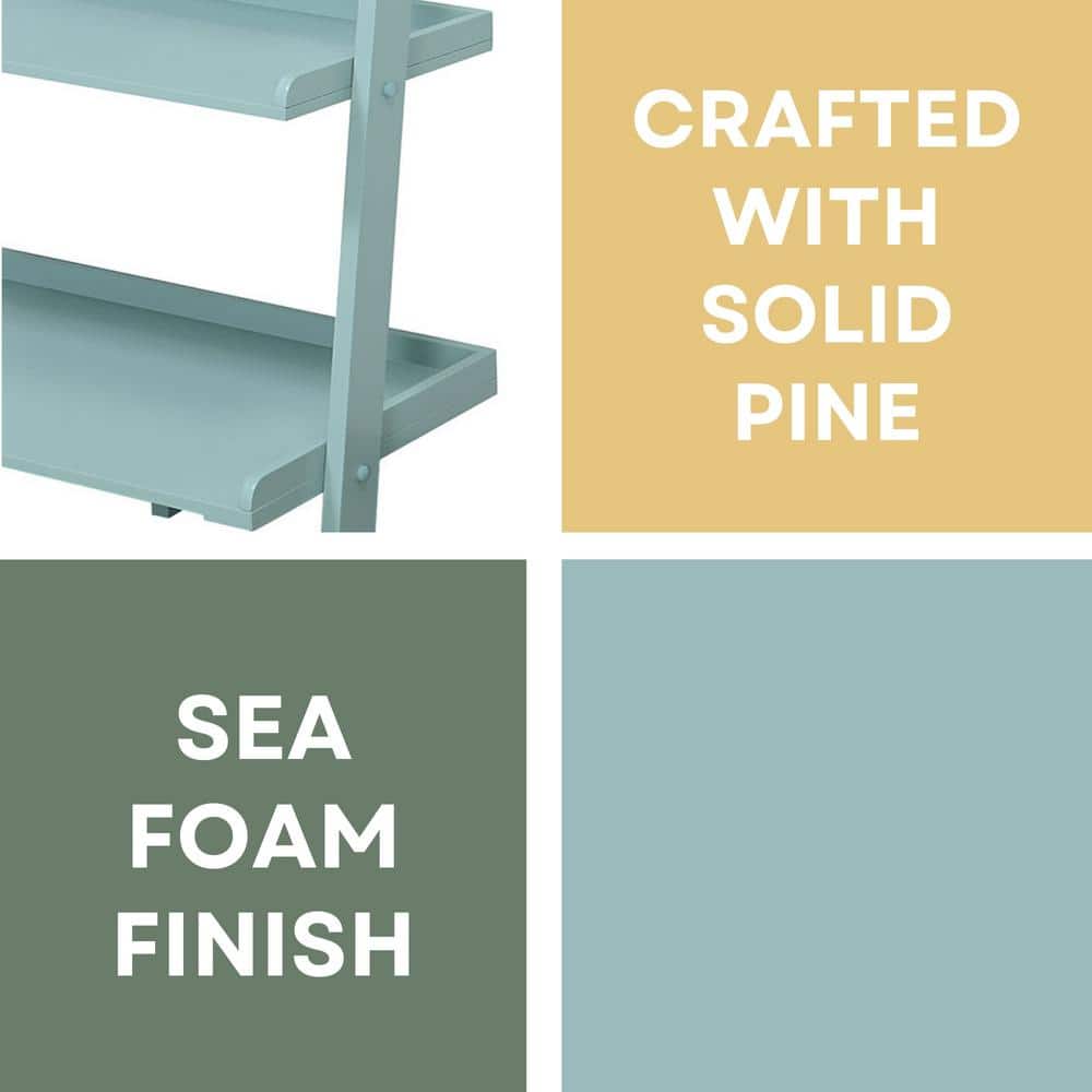 Gray Wood 5-Shelf Ladder Bookcase